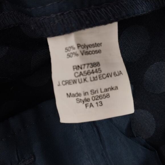 J. CREW! ADORABLE NAVY BLUE ON NAVY POLKA DOT HIGH WAIST SKIMMER PANTS,! SZ 4 - Picture 8 of 10